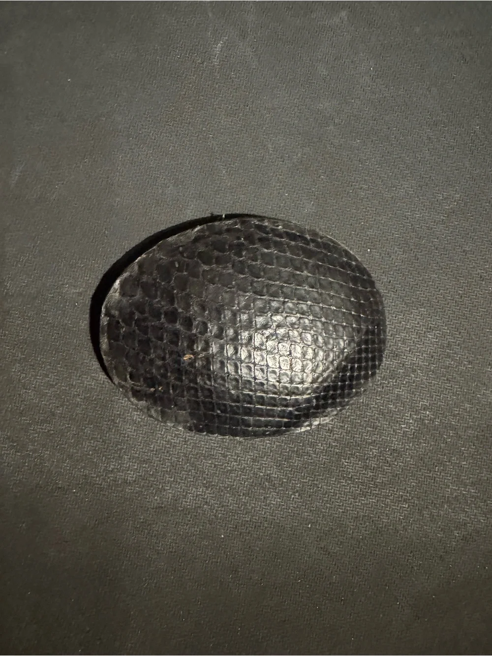 vintage oval black snakeskin leather belt buckle